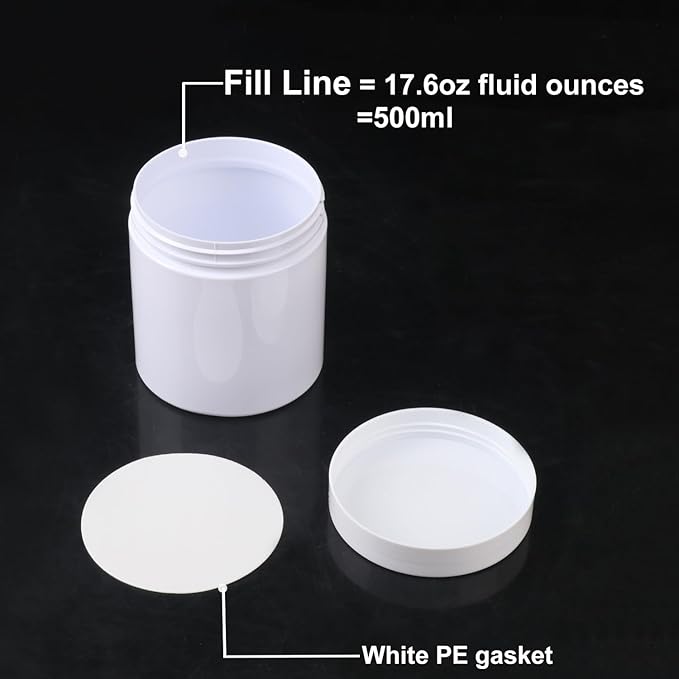 26 Packs 16 OZ White Plastic Jars - Image 3