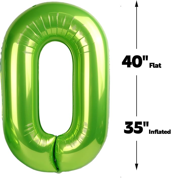 Light Green 40 Inch 0 Number Balloons, 0 Decorations - Image 3