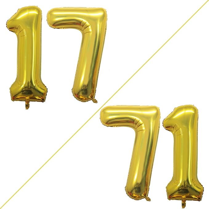 GOER Number 17 Balloons for 17th Birthday Sweet 17 Party Decorations, 42 Inch - Image 2