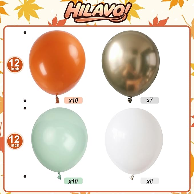 Fall Balloons Set, 12 Inch Thanksgiving Balloons, Retro Burnt Terracotta Rust - Image 2