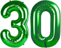Green 40 Inch 30 Number Balloons, 30 Decorations by Upgesy