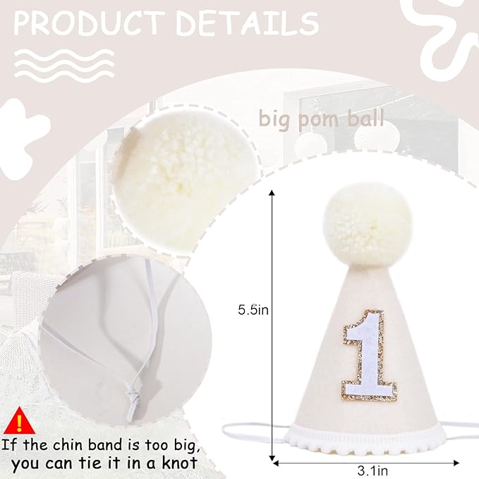 MAMUXI Natural Boho Birthday Hat - Image 2