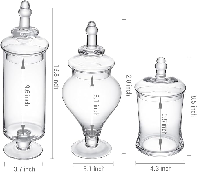 MyGift Clear Glass Apothecary Jars - Image 6