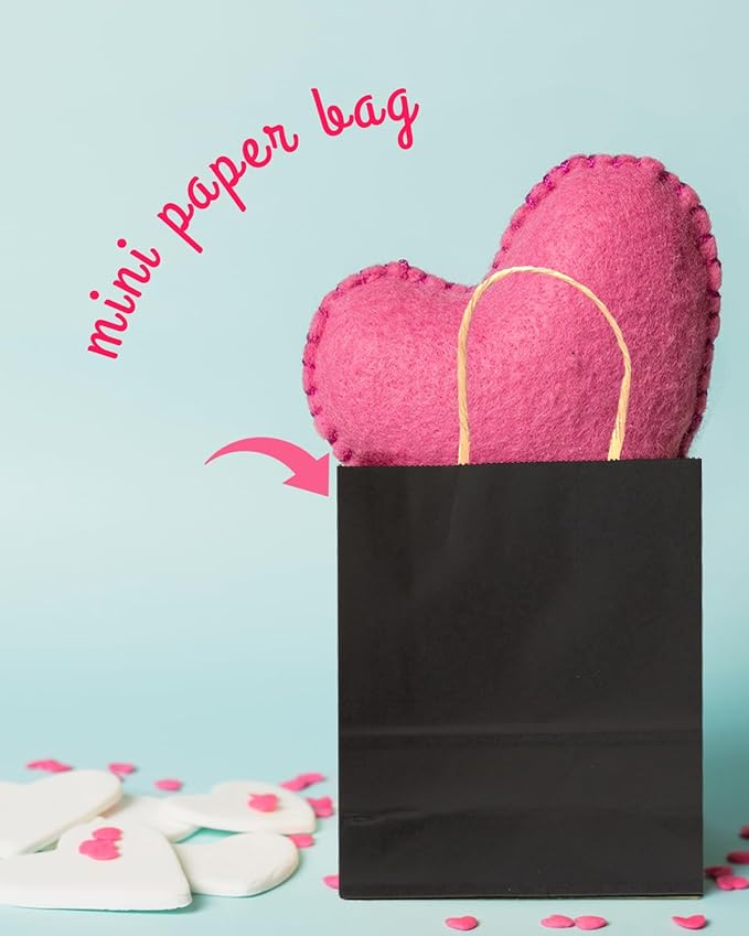 Bakepacker 100 Pcs Black Mini Paper Gift Bags - Image 6