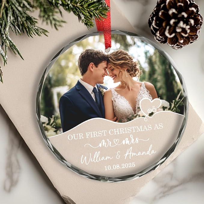 Personalized The Year We Became Mr & Mrs Christmas Ornament - Image 6