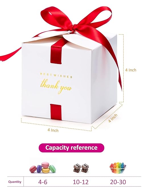 MESHA Gift Boxes 4x4x4'' 400 Pack, Small White Gift Boxes - Image 2