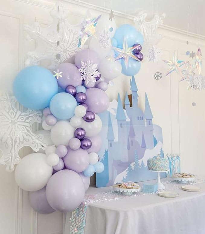 Blue and Purple Balloons Set, Metallic Purple White Latex Ballons Confetti - Image 4