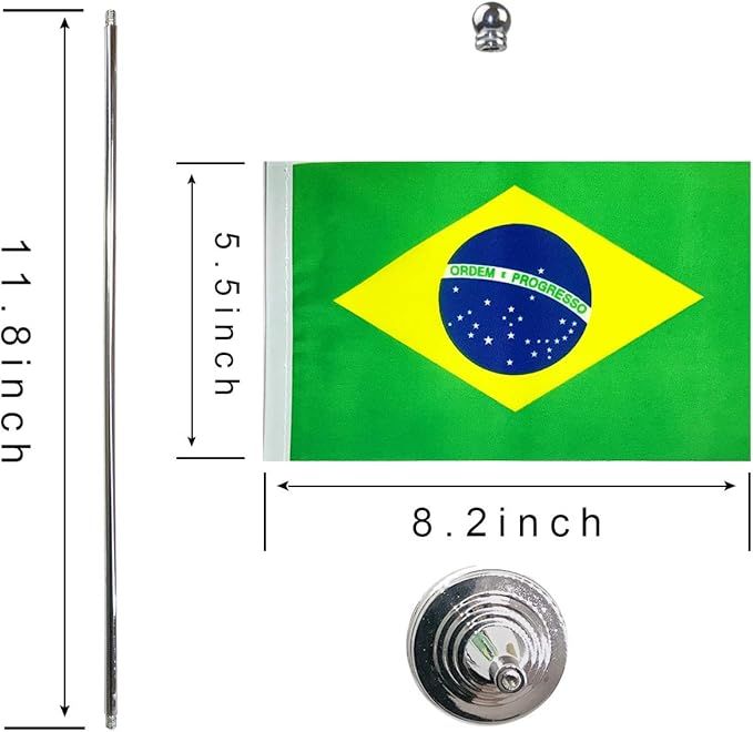 Brazil Brazilian Flag Table Desk Flags, Office Flag, International World - Image 2