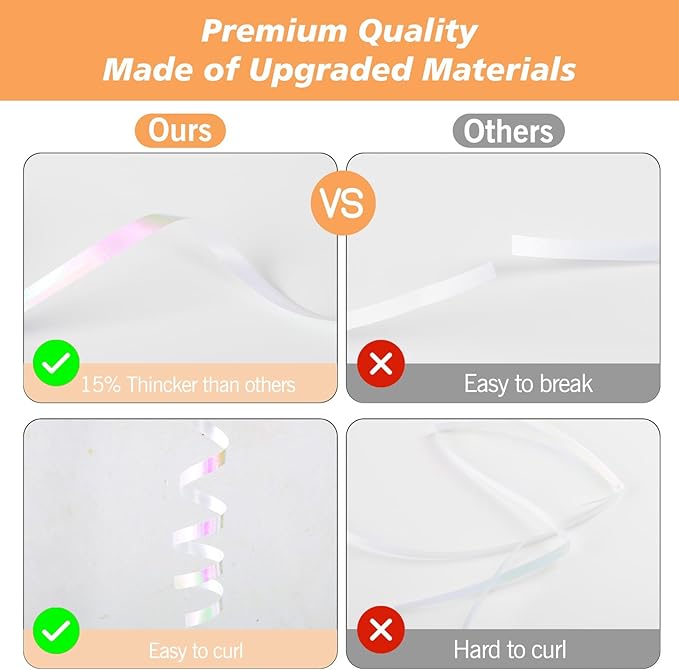 500 Yard Curling Ribbon, 3/16" White Gradient Curly Ribbons - Image 2