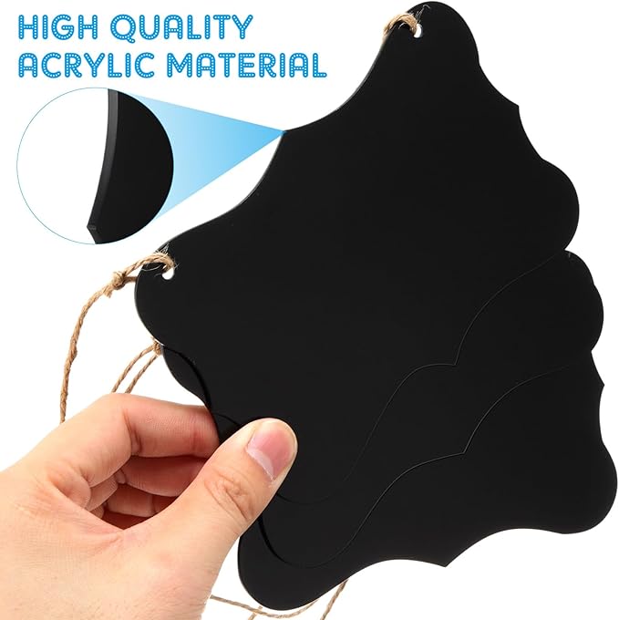 12 Pcs 4 x 6 Acrylic Chalkboard Hanging Sign - Image 4