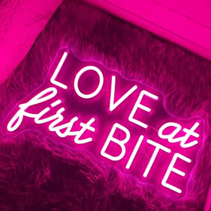 Love At First Bite Neon Sign, Custom Dessert Table LED Neon Light Minimalist - Image 4