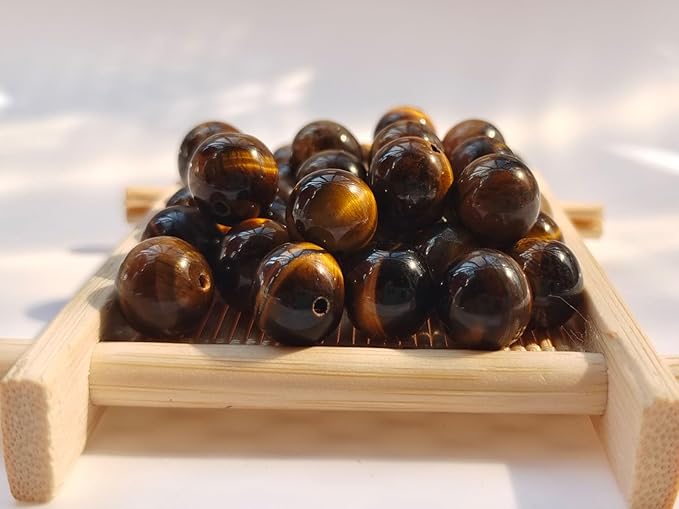 Stone Beads 8mm 100pcs Yellow Tiger Eye Beads Round Loose Gemstones Beads - Image 2