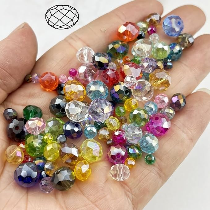 50pcs 10mm Crystal Glass Beads for Crafts Faceted Rondelle Glass Beads for - Image 3