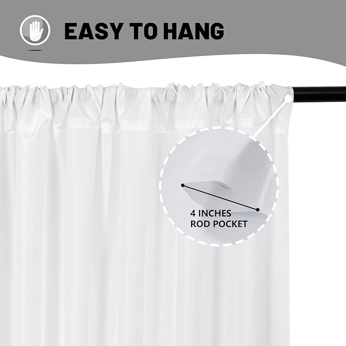 White Backdrop Curtain for Wedding Decor Holiday Party - Image 5