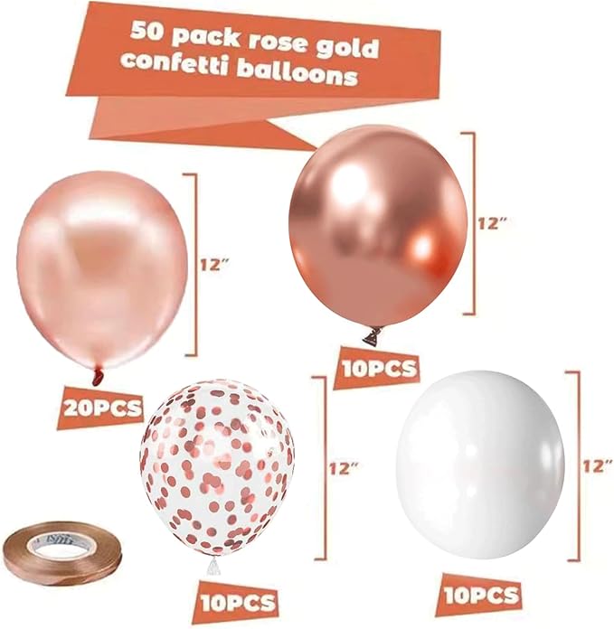 Rose Gold Confetti Balloons - Image 2