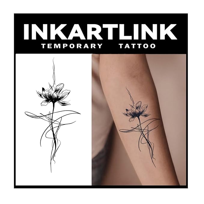 INKARTLINK Tattoo Tech, 2 Sheets Large Semi Permanent Tattoo, Adult Art Design by INKARTLINK