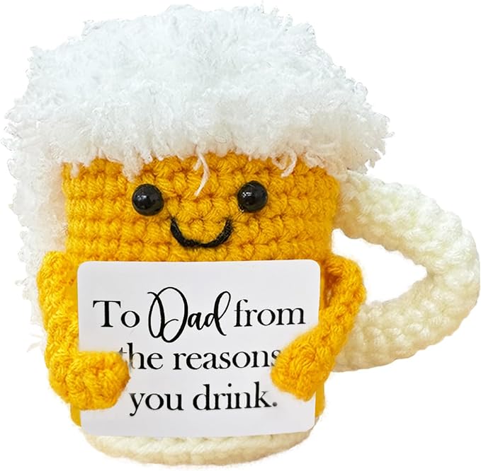 Emotional Support Crochet Beer, Drinker Gift by Unknown