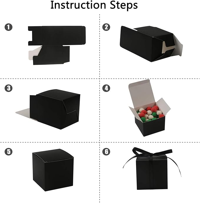 COTOPHER 100pcs Wedding Favor Boxes, Paper Gift Boxes 3x3x3 Inches Small Gift - Image 7