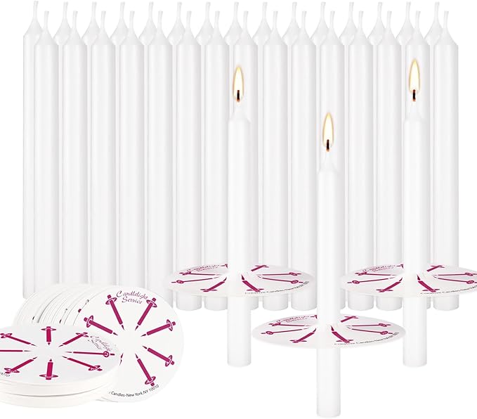 300Pack White Taper Candles - Image 2