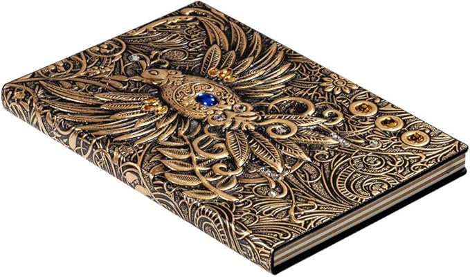 molshine A5 Embossed Journals Vintage Notebook, Retro Leather Bronze Diary - Image 3