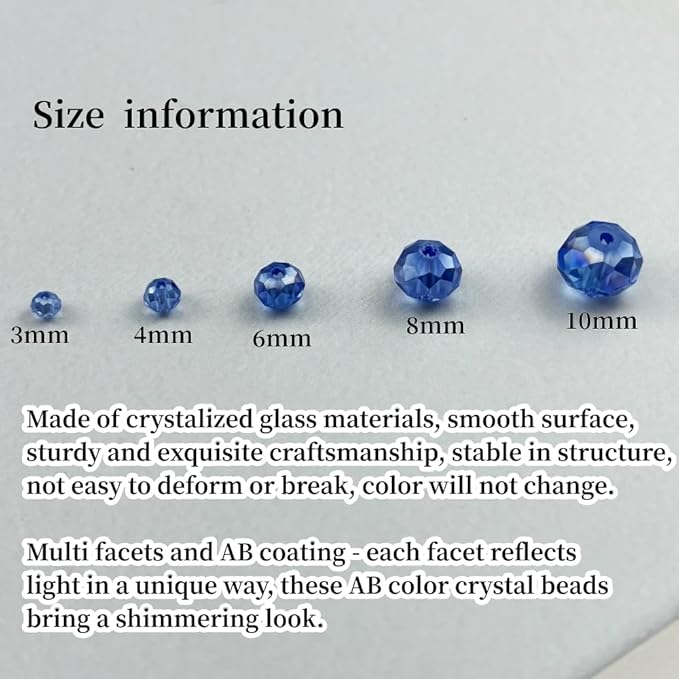 500pcs 3mm Crystal Glass Beads for Crafts Faceted Rondelle Glass Beads for - Image 2