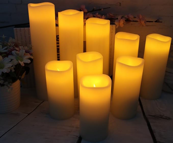 Vinkor Flameless Candles Battery Operated Candles Real Wax Pillar LED Candles - Image 3