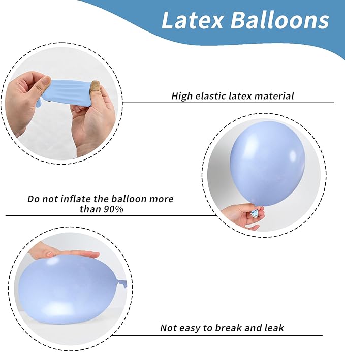 Metallic Chrome Blue Gold Balloons - Image 3