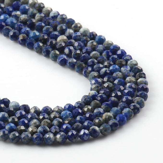 Song Xi 120pcs 3mm Natural Lapis Lazuli Gemstone Beads Faceted Round Loose - Image 3