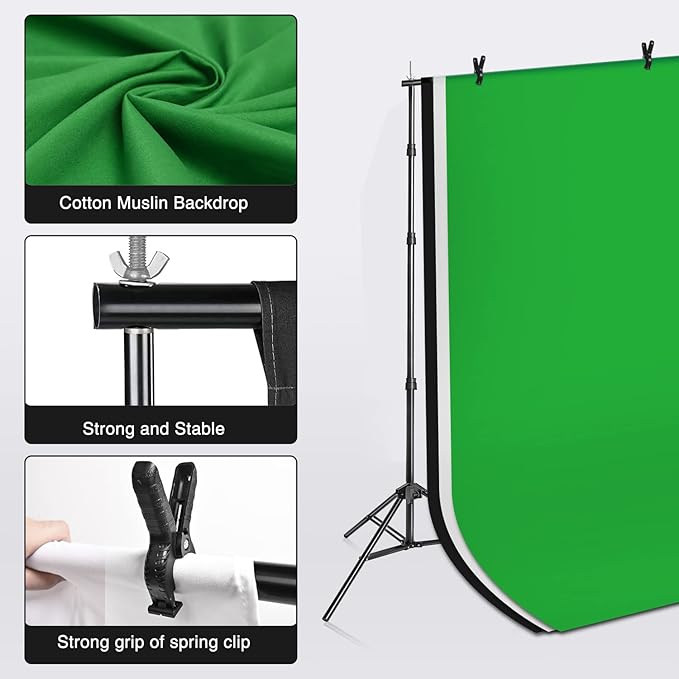 Yesker Photography Lighting Kit 8.5x10ft backdrop Support Equipment System - Image 3