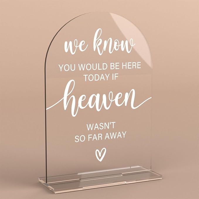 Acrylic Sign, Reception Table Decoration, We Know You Would be Here Today Sign by KongMoTree
