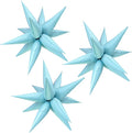 3pcs 26inch 3D matte blue Explosion Star foil balloon, matte blue Foil Cone by Enimapod