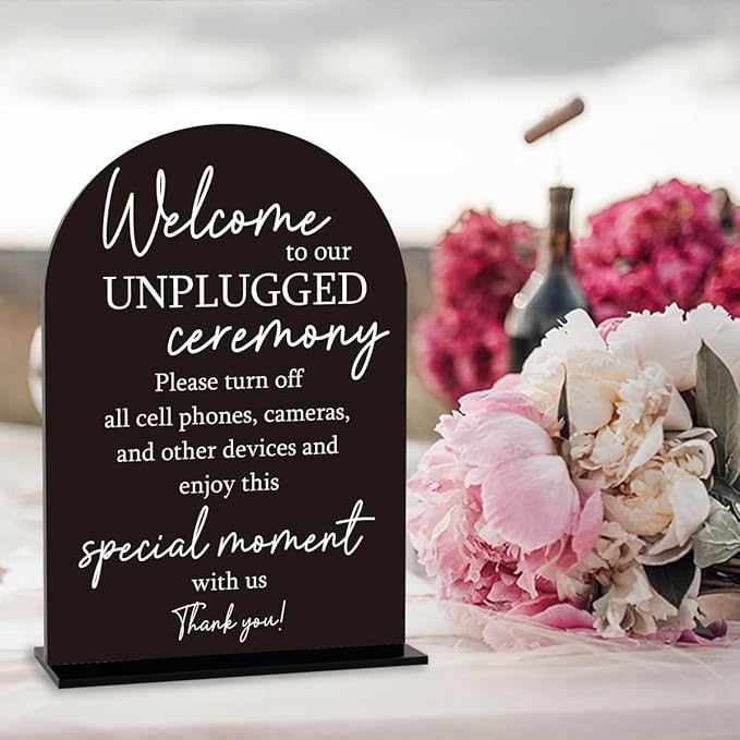 Unplugged Ceremony Sign, Wedding Welcome Sign, Engagement Bridal Shower Baby - Image 4