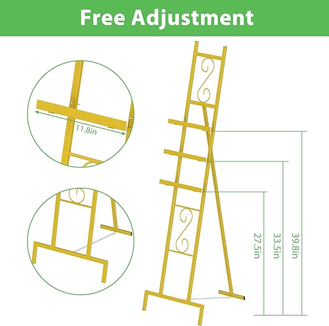 Skcoipsra 2 Pack Gold Easel Stand, 3 Tier Adjustable Larger Wedding Welcome - Image 3