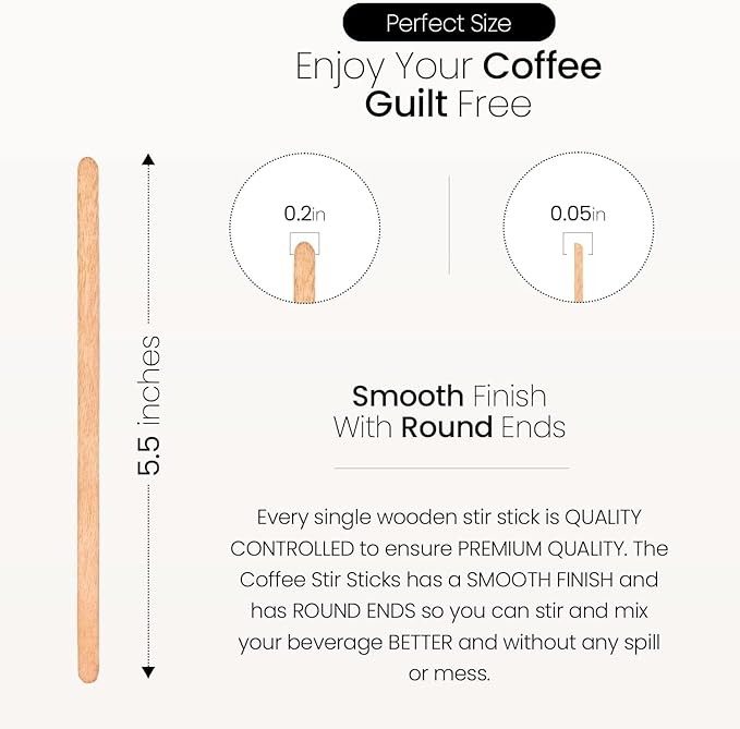 Coffee Stirrers Disposable Wooden Coffee Stir Sticks - Image 3