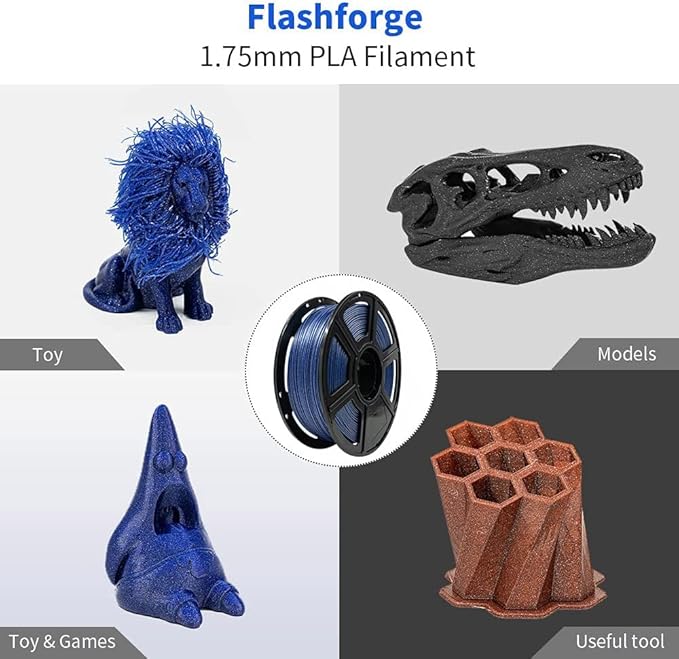 FLASHFORGE PLA Filament 1.75mm Galaxy Blue, 3D Printer Filament - Image 4
