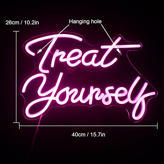 Wanxing Treat Yourself Neon Signs Pink Led Sign - Image 2