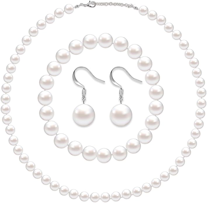 4 Pcs 1920s Faux Pearl Costume Jewelry Set by Aurelema