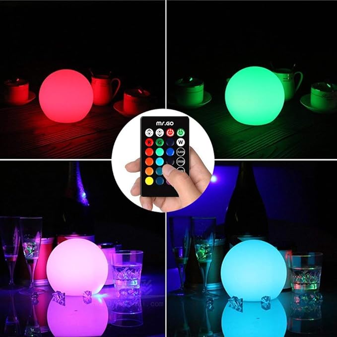 Mr.Go 6-inch RGB Color-Changing LED Globe Orb Light w/Remote, Mood Lamp Kids - Image 2