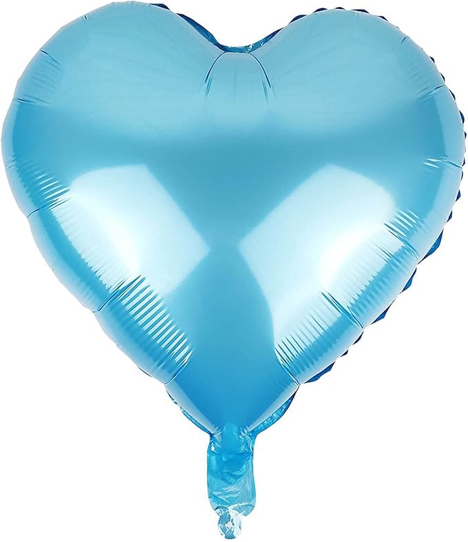 10pcs Pearl Blue Foil Heart Shaped Balloons by LHOAVWE