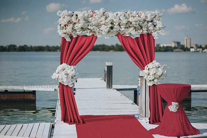 Joydeco Christmas Red Backdrop Curtain - Image 5