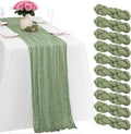 10 Pack Sage Green Cheesecloth Table Runner -21*120Inch Long Boho Wedding Table by MIRRASMIRROR