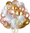 300 Pcs Rose Gold Confetti Balloons Set Lncludes 12 inch Gold White Rose Gold by YFLIUBAI