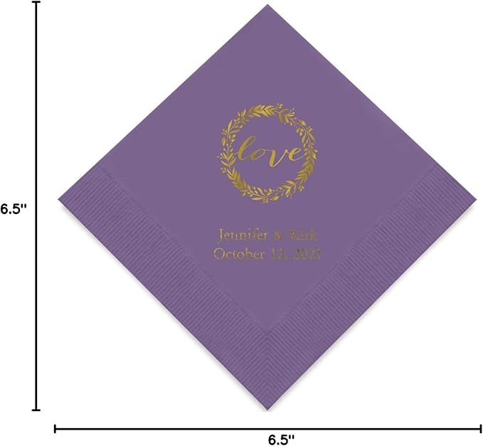 Weddingstar Personalized Printed Paper Napkins 3-Ply 50 Pack - Image 8