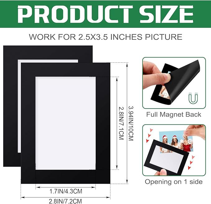 Soaoo 60 Pcs Magnetic Picture Frames Wallet Size 2.5 x 3.5 Inches Reusable - Image 2