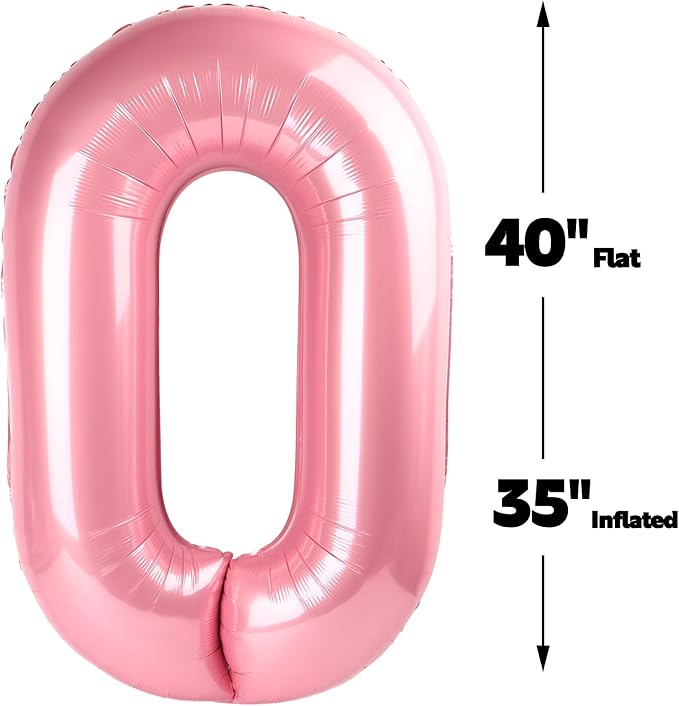 Pearl Pink 40 Inch 0 Number Balloons, 0 Decorations - Image 2