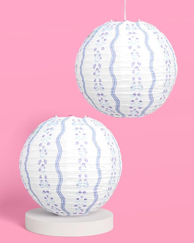 xo, Fetti Blue Coastal Paper Lanterns - Image 7