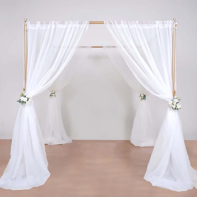 Tableclothsfactory 10ft | 4 Post Gold Metal DIY Photography Backdrop Stand - Image 2