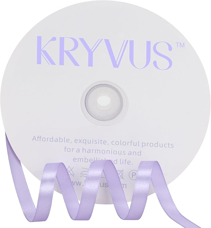 Lavender Satin Ribbon 3/8 inch X Continuous 100 Yards, Single Face Polyester by Kryvusribbon