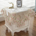 vctops Damask Lace Patchwork Tablecloth Luxury Square Small Table Cover Elegant by vctops