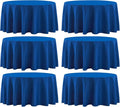 Round Tablecloth 132 Inch 6 Pack Royal Blue Tablecloths Washable Decorative by AOCOZHomeLifeMuseum